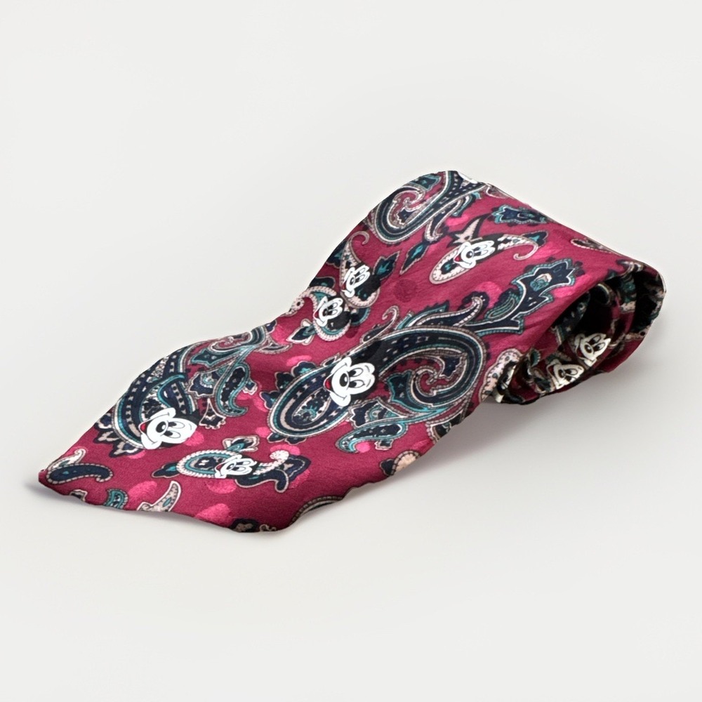 Vintage Mickey Inc Disney Mickey Mouse Paisley Necktie 58"L x 4"W